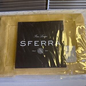 SFERRA Gold Fine Linen Cocktail Napkins Set of 12